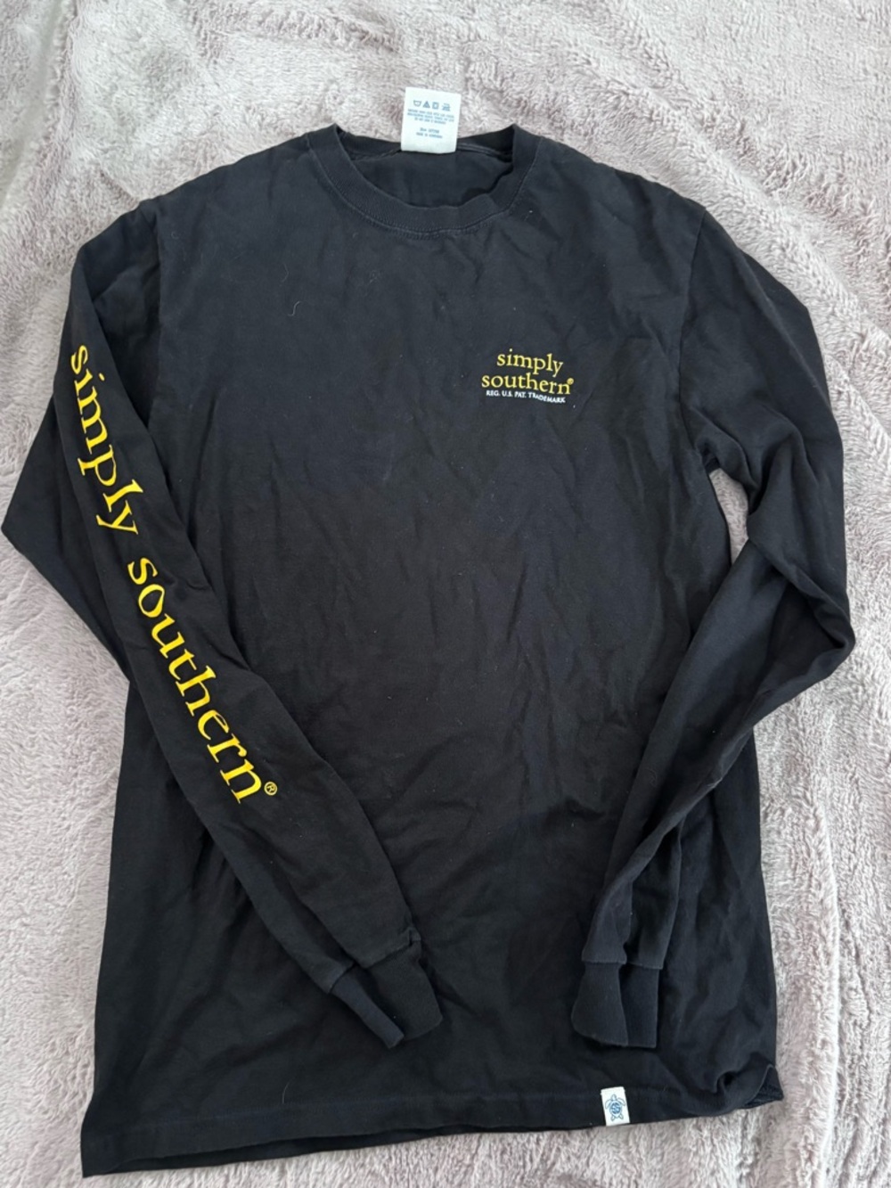 Simply Southern Black Long Sleeve Logo Tee